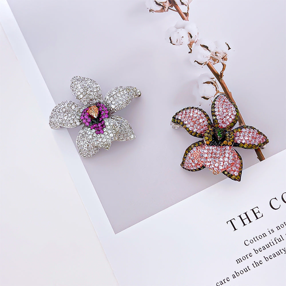 BMC80125 - Mix Color Petal - 2-in-1 Pendant Necklace Brooch