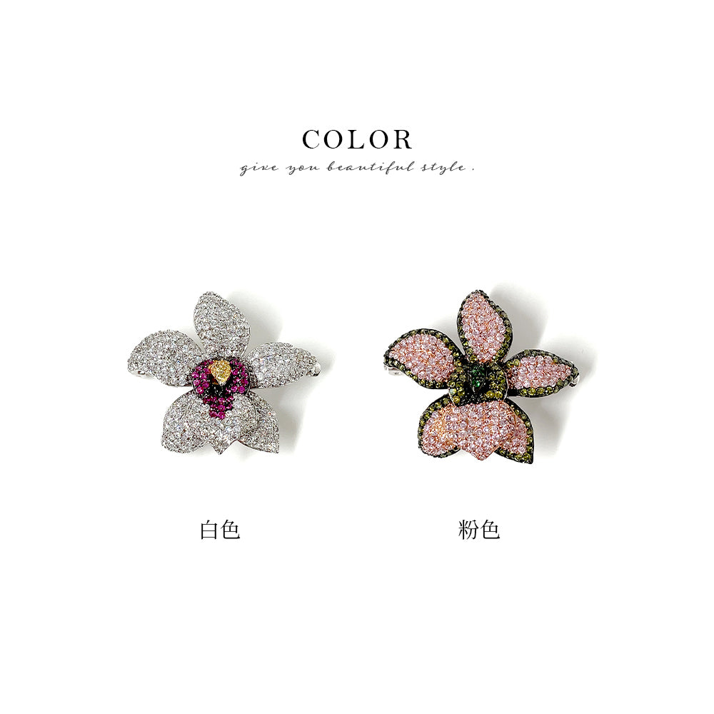 BMC80125 - Mix Color Petal - 2-in-1 Pendant Necklace Brooch