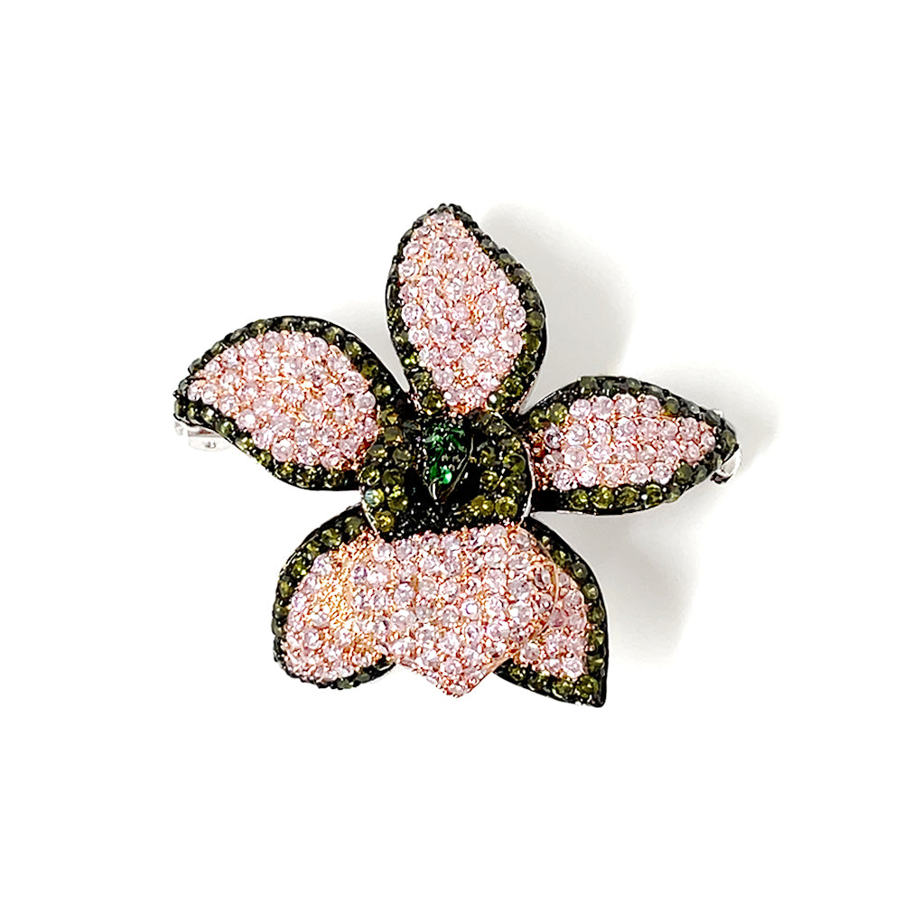 BMC80125 - Mix Color Petal - 2-in-1 Pendant Necklace Brooch
