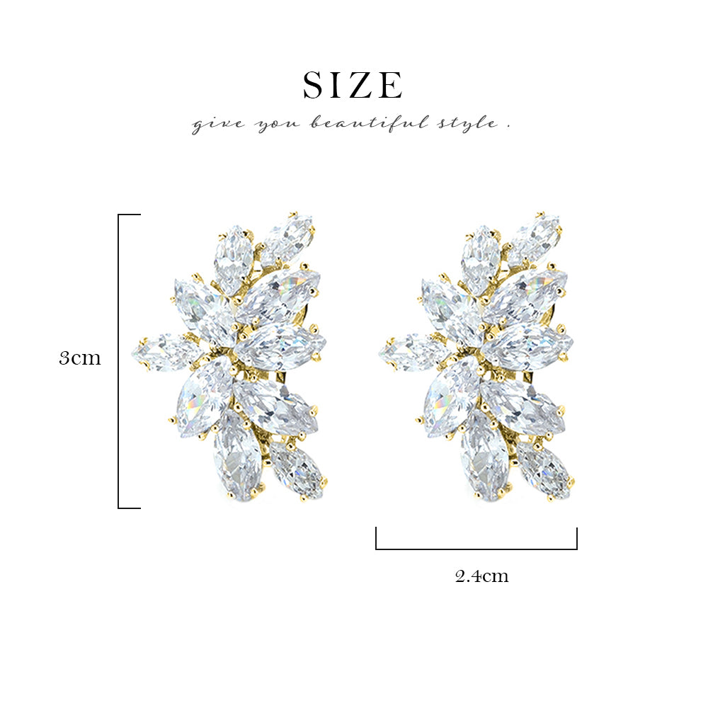 BME80610 - Brilliant Marquise Cut Earring - Clip On Earrings