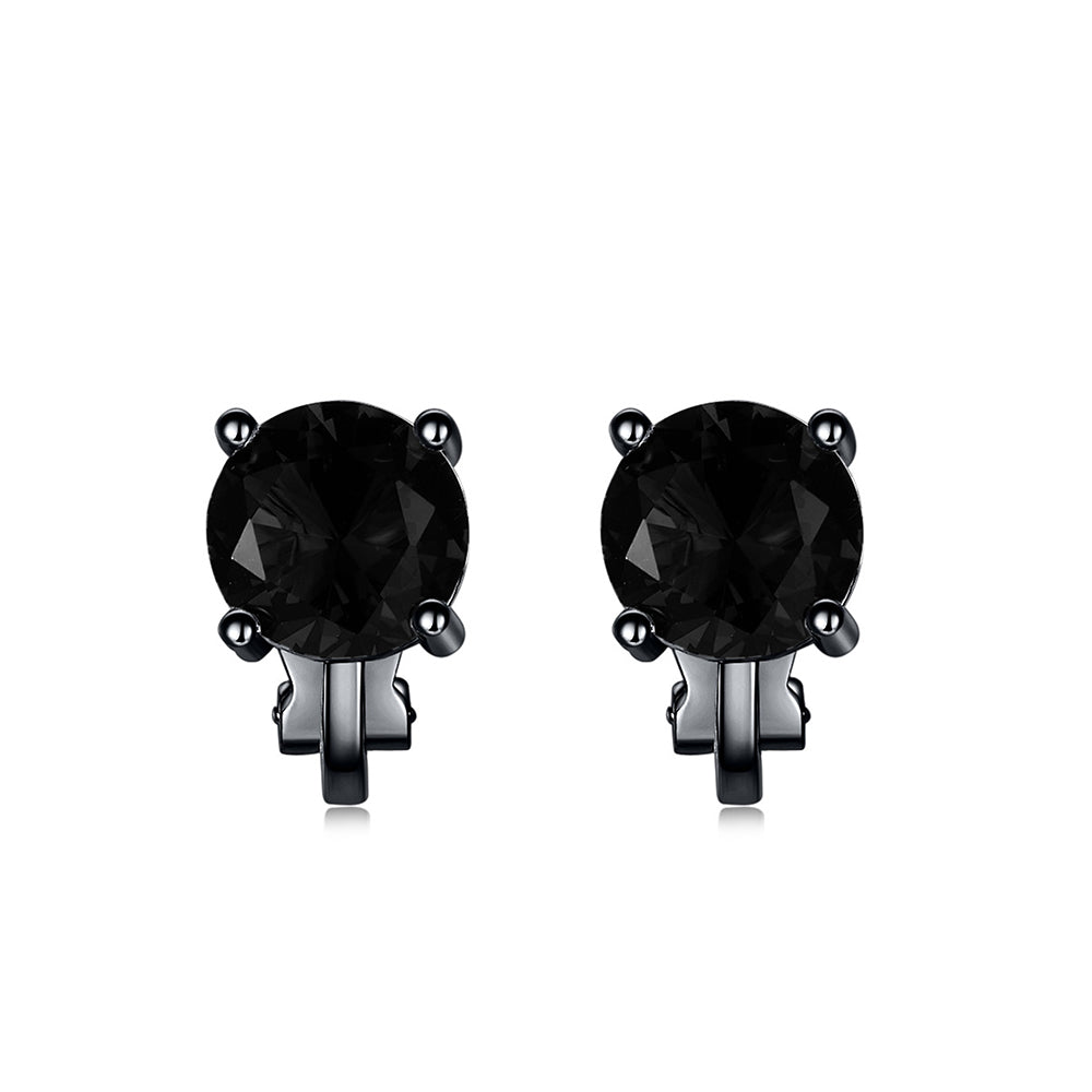 BME81194 - Brilliant Cut 2 Carat 8mm Solitaire CZ Earrings - Clip On Earrings