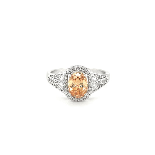 BMR84081 - Oval Cut Halo Flower - Engagemet Ring