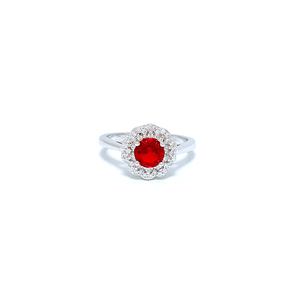 BMR84497 - Round Cut Halo Flower - Engagemet Ring