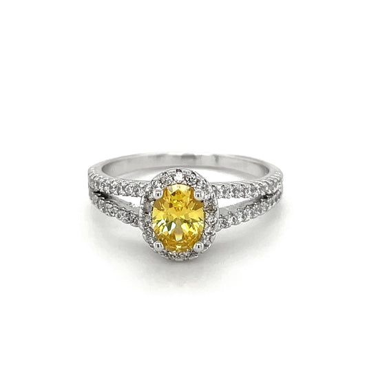 BMR84682YL - 橢圓形切割光環 - 訂婚戒指