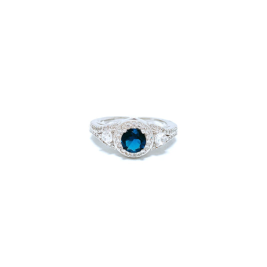 BMR84690BL - Round Cut Triple Contrast - Engagemet Ring