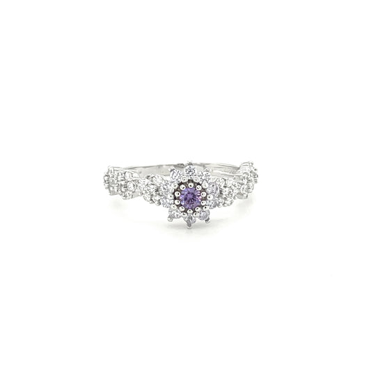 BMR84724PR - Round Cut Halo Flower - Engagemet Ring