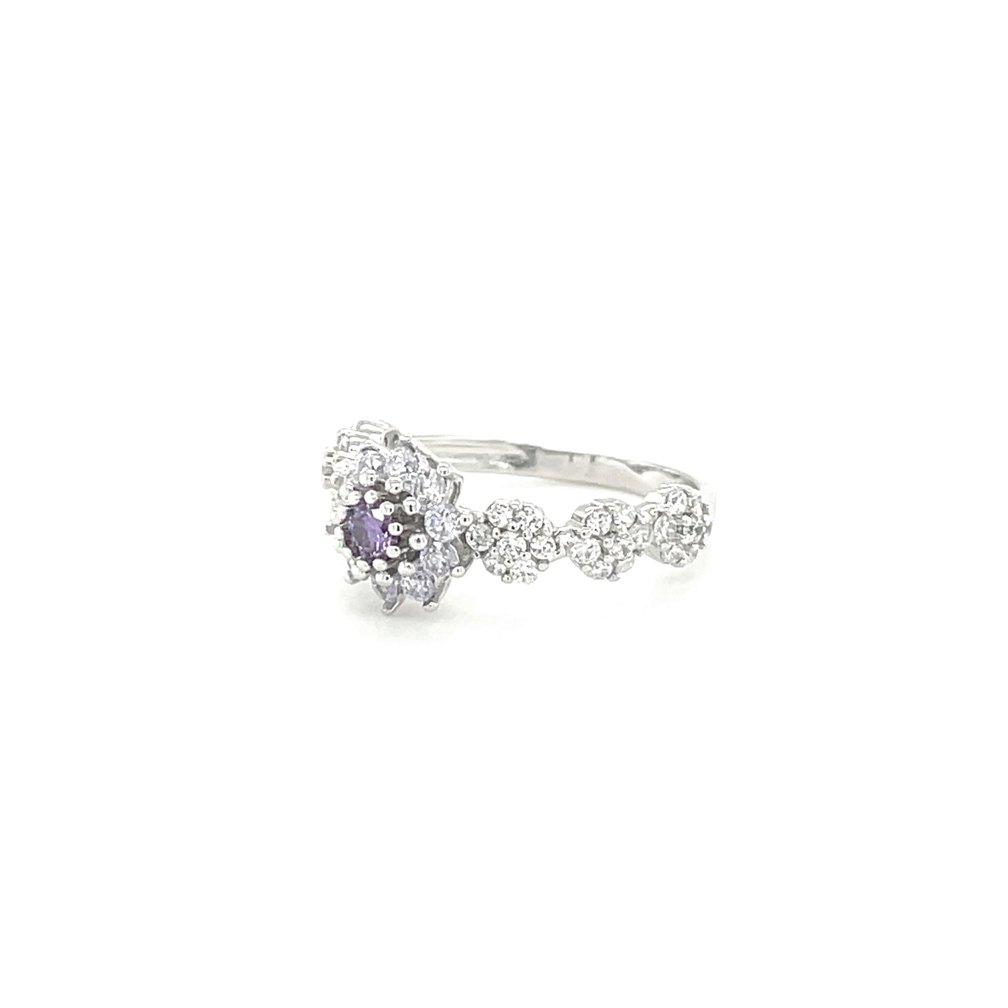 BMR84724PR - Round Cut Halo Flower - Engagemet Ring