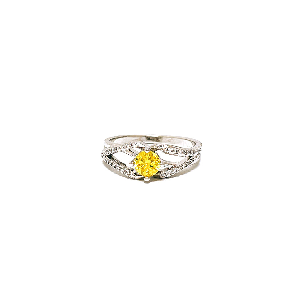 BMR84727YL - Round Cut Woven Band - Engagemet Ring