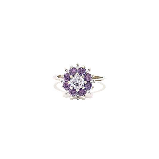 BMR84728PR - Round Cut Halo Flower - Engagemet Ring