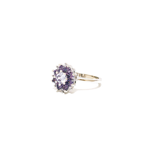 BMR84728PR - Round Cut Halo Flower - Engagemet Ring