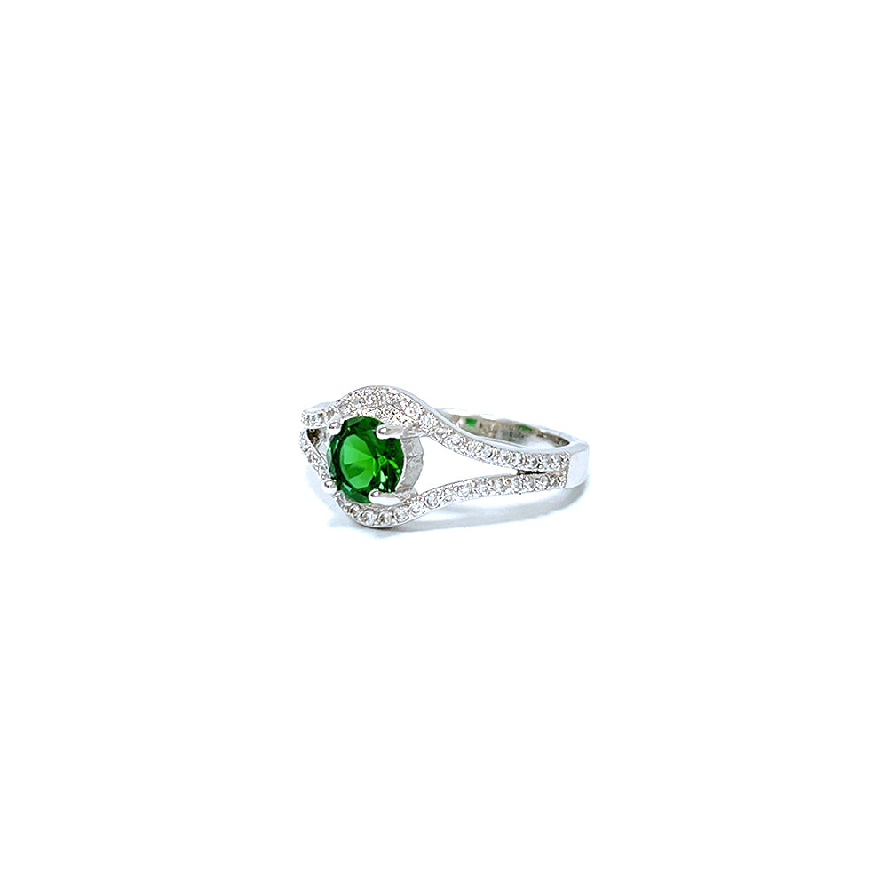 BMR84747GR - Round Cut Swirl Halo - Engagemet Ring