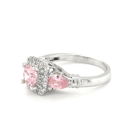 BMR84751PK - 圓形切割三重對比 - 訂婚戒指