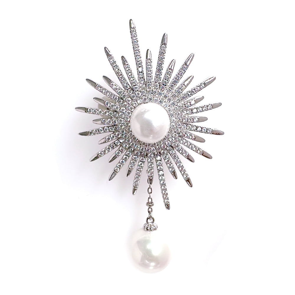 BMC88124 - Sun Hanging Pearl - Brooch