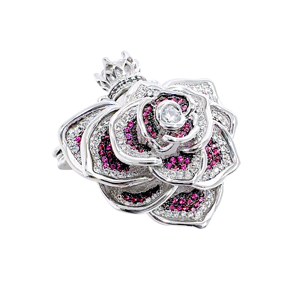 BMC88127 - Color Rose Perfume Bottle - Brooch
