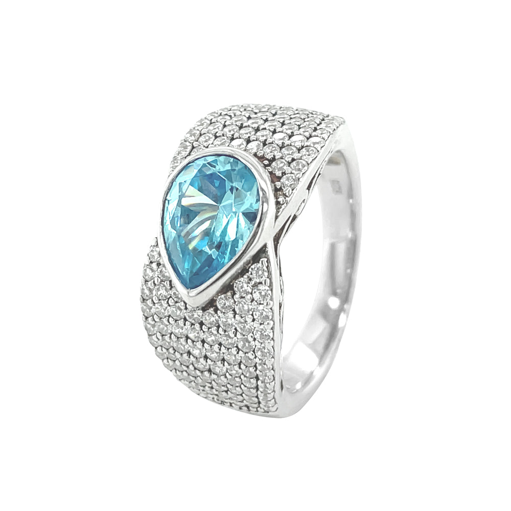 SMR88176 - Versailles Court - Mermaid Aquamarine Series S925 - Silver Ring
