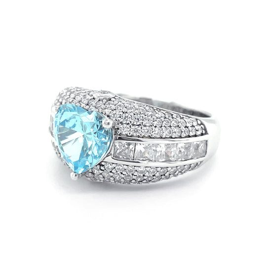 BMR88178 - 凡爾賽宮-人魚海藍寶石系列S925-銀戒指