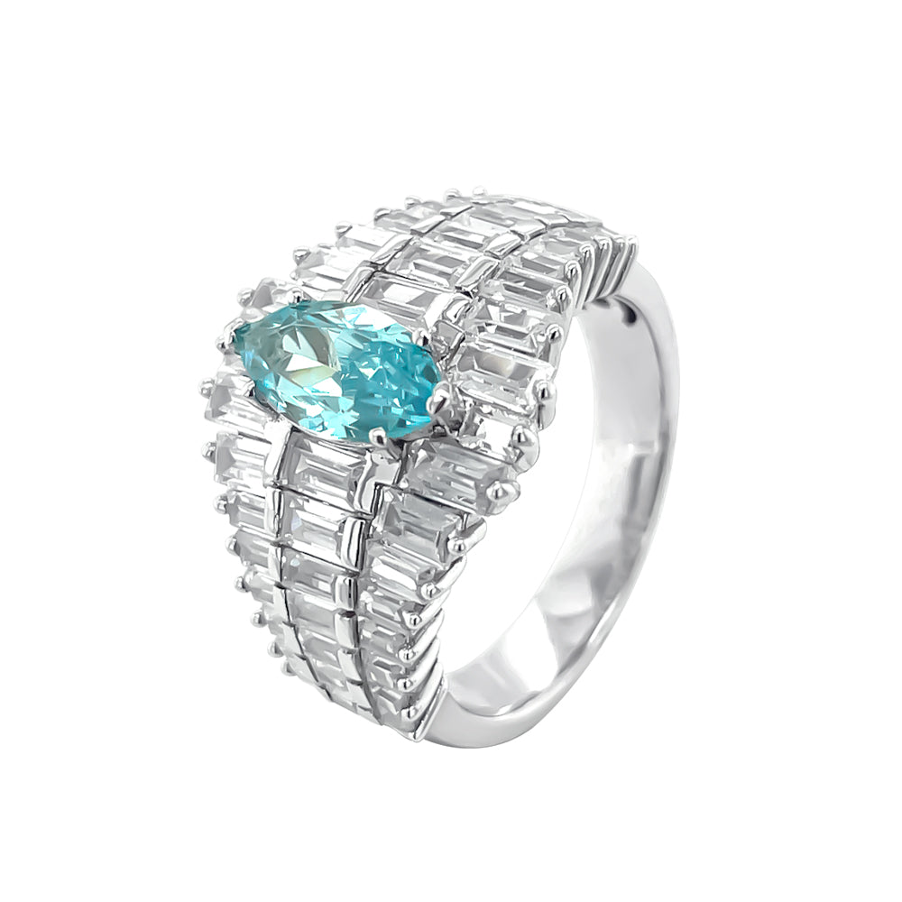 SMR88184 - Versailles Court - Mermaid Aquamarine Series S925 - Silver Ring