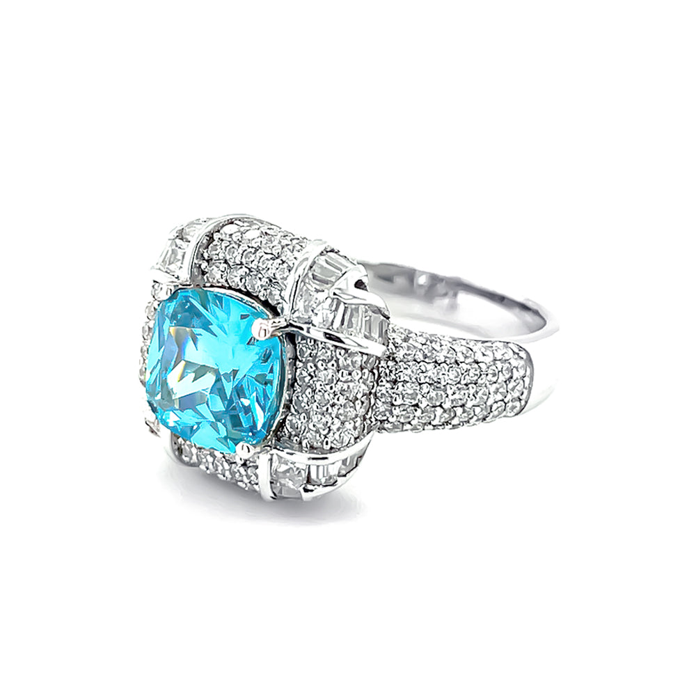 SMR88186 - Versailles Court - Mermaid Aquamarine Series S925 - Silver Ring