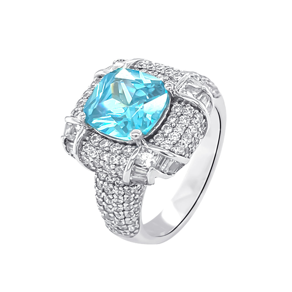 SMR88186 - Versailles Court - Mermaid Aquamarine Series S925 - Silver Ring
