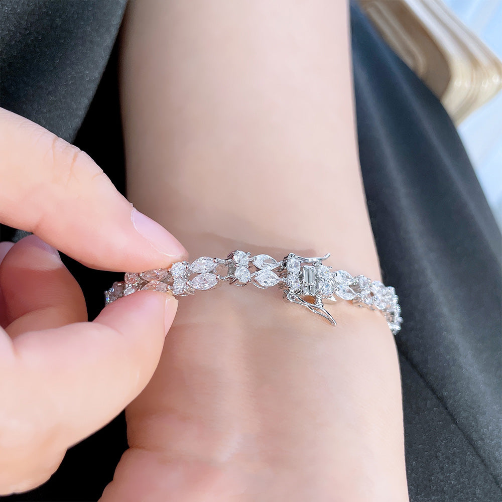 BMB5702 - Double Marquise Side-By-Side Bracelet - Bracelet