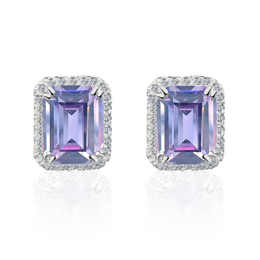 BME80773 - Fancy Emerald Cut CZ Earrings - Stud Earrings