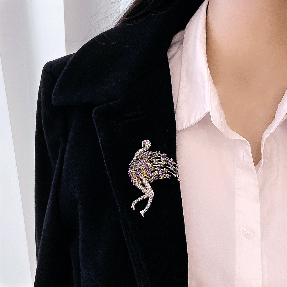 BMC80065 - Colorful Tropical Flamingo - Brooch