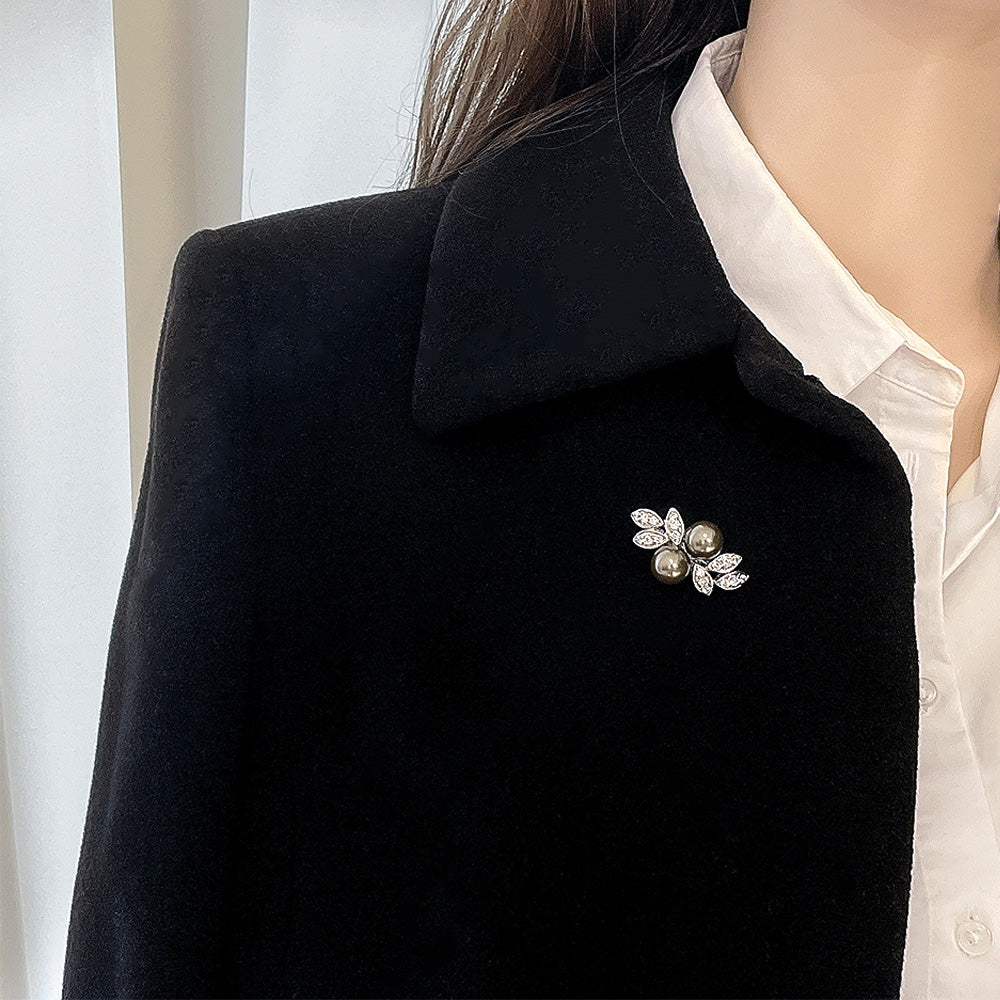 BMC80086 - Double Pearls - Brooch