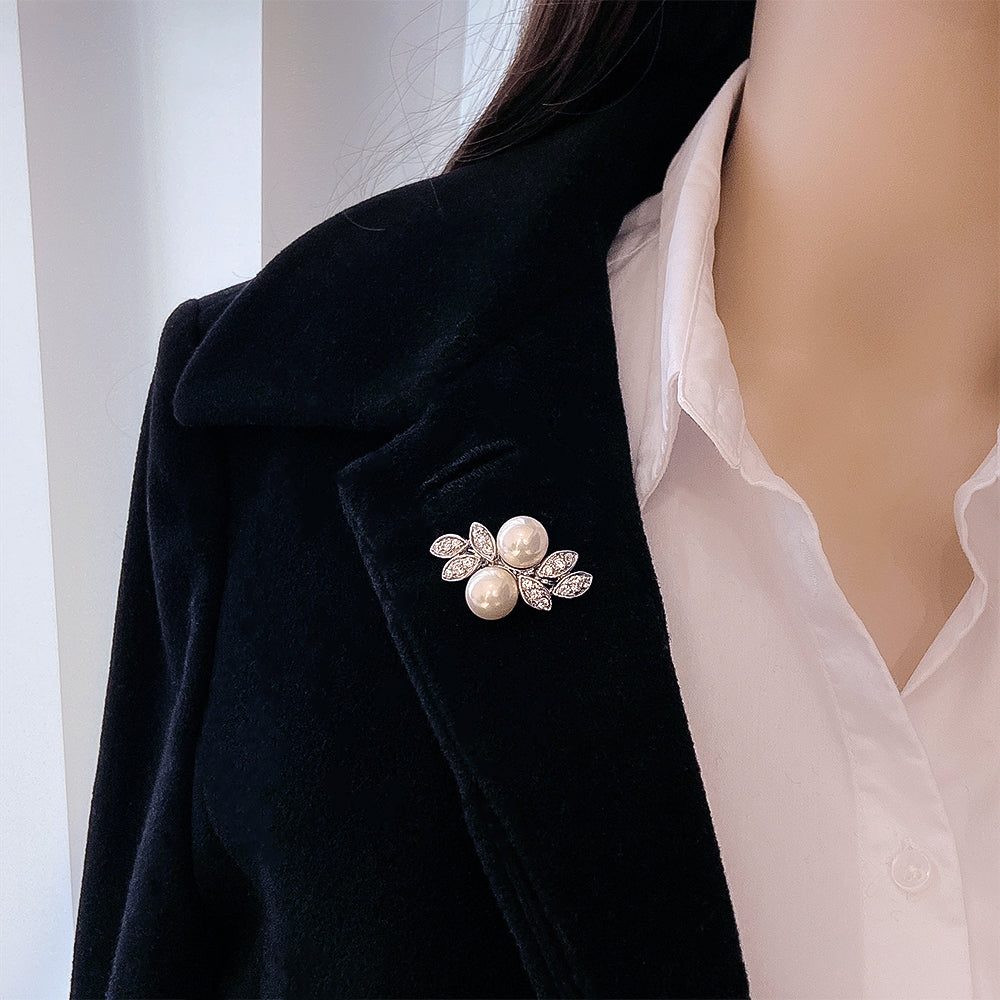 BMC80086 - Double Pearls - Brooch