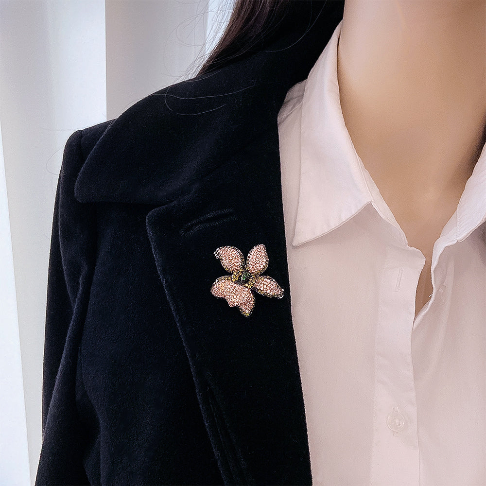 BMC80125 - Mix Color Petal - 2-in-1 Pendant Necklace Brooch