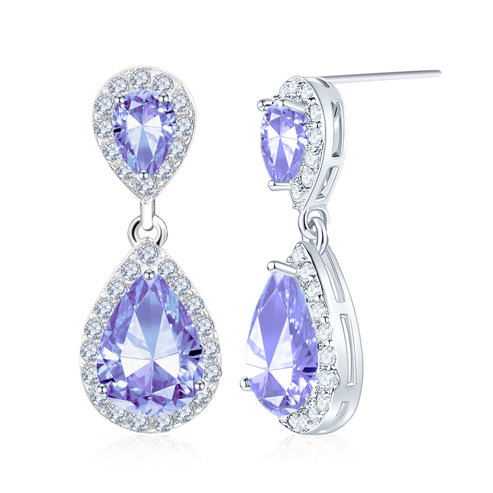 BME200904 - Fancy Teardrop CZ Dangle Earring - Pendant Earrings
