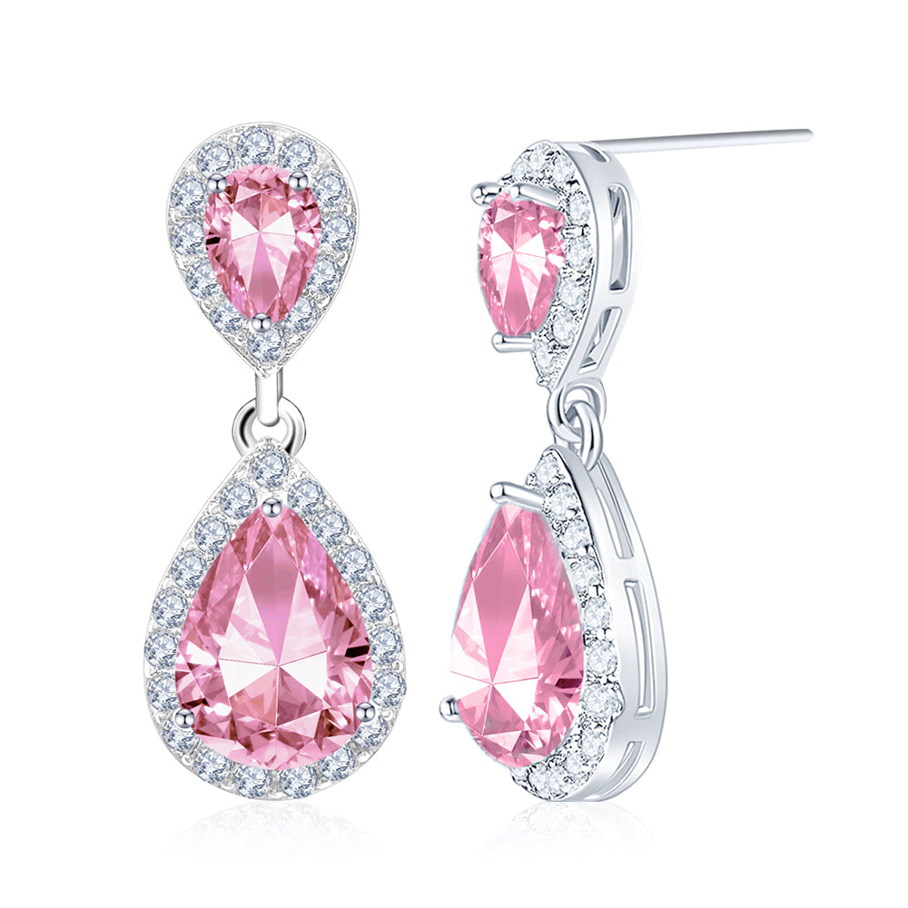 BME200904 - Fancy Teardrop CZ Dangle Earring - Pendant Earrings