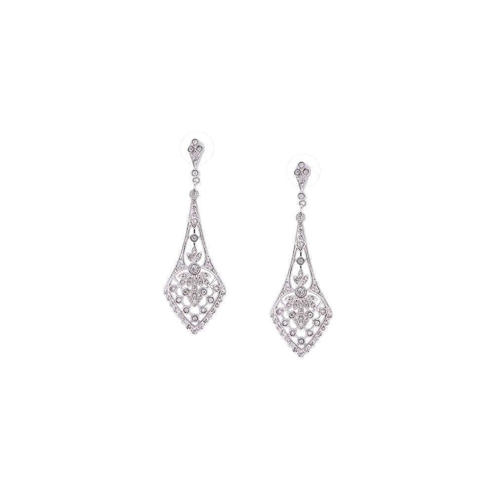 BME60375 -Vintage Teardrop Chandelier Statement Earrings - Drop Earrings