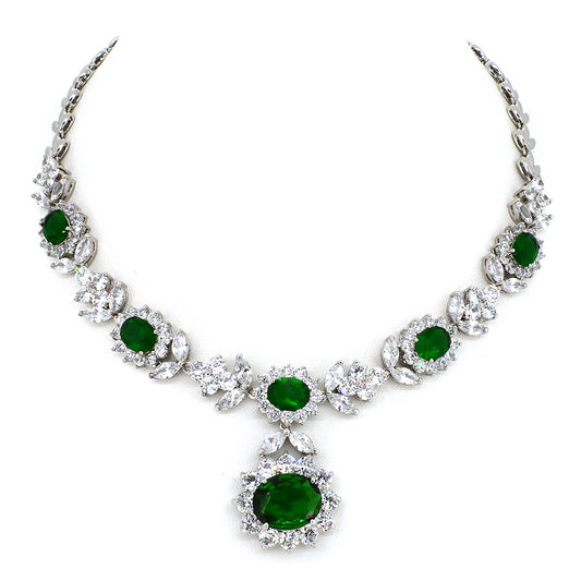 BMN200089 - Baroque Tree CZ Gem - Statement Necklace