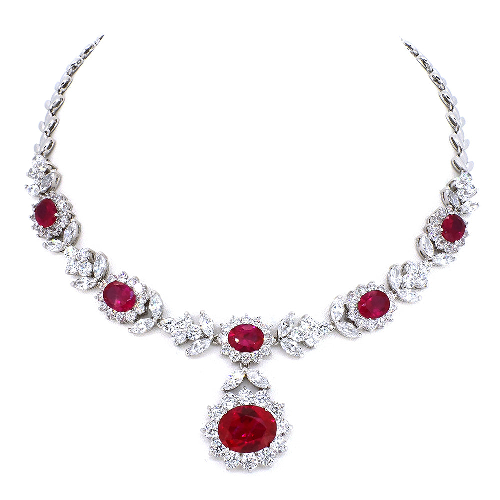 BMN200089 - Baroque Tree CZ Gem - Statement Necklace