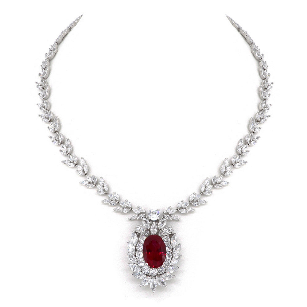 BMN66003 - Dazzling Corundum CZ - Statement Necklace
