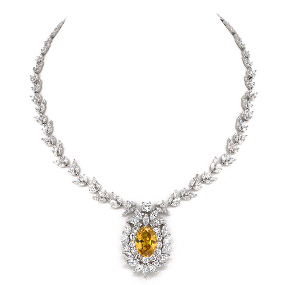 BMN66003 - Dazzling Corundum CZ - Statement Necklace
