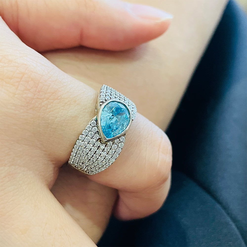 SMR88176 - Versailles Court - Mermaid Aquamarine Series S925 - Silver Ring