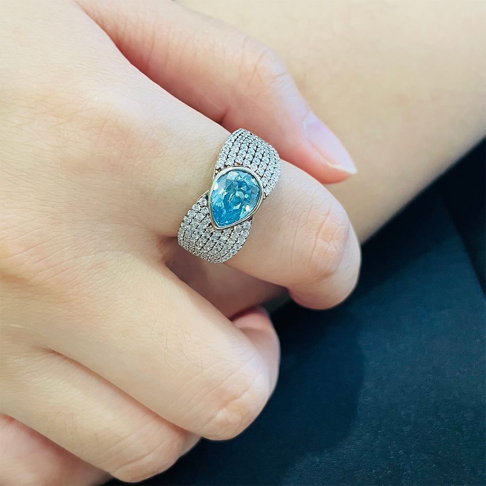 SMR88176 - Versailles Court - Mermaid Aquamarine Series S925 - Silver Ring