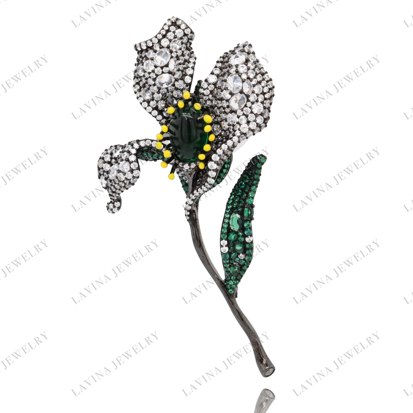 SC28117-Inspired Luxury  925 Sterling Silver Handmade  multi- gem  Brooch  Cubic Zirconia Jewelry For Wedding and Party . Women and Men