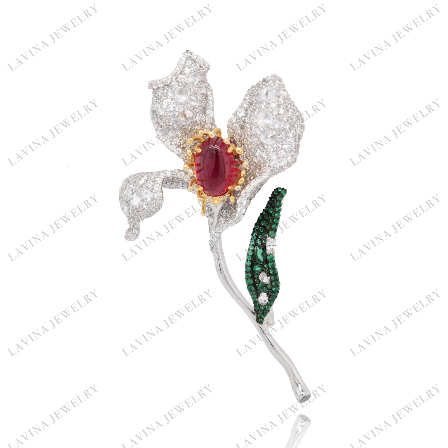 SC28117-Inspired Luxury  925 Sterling Silver Handmade  multi- gem  Brooch  Cubic Zirconia Jewelry For Wedding and Party . Women and Men