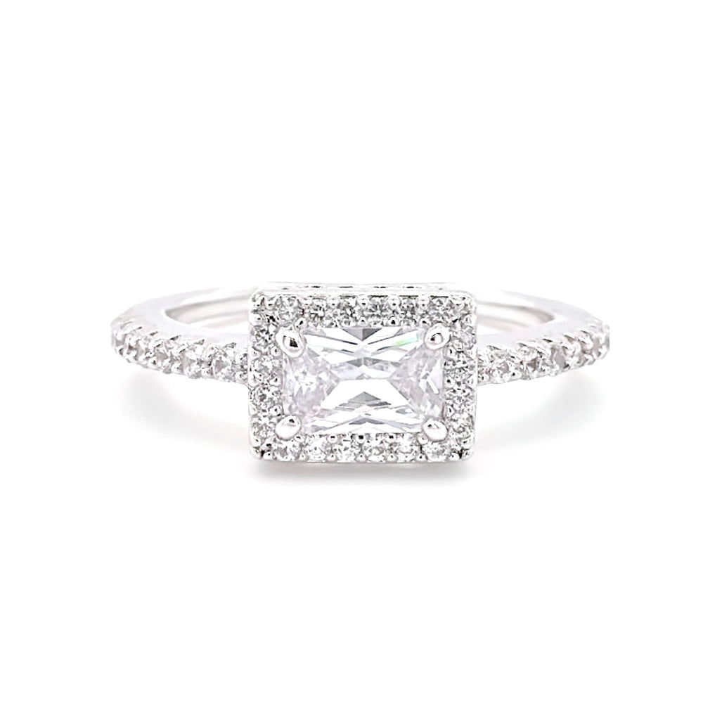 BMR53100WH - Radiant Cut Halo - Engagemet Ring