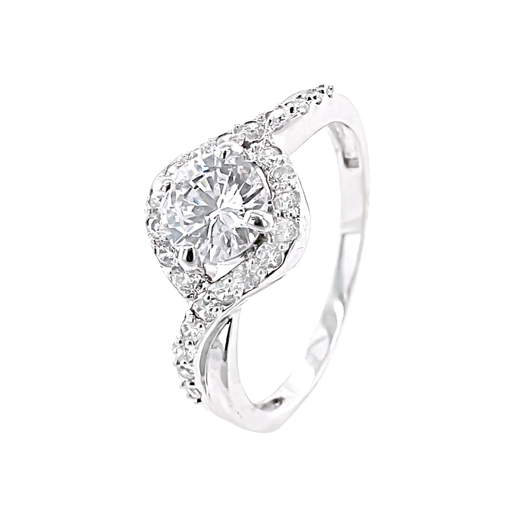 BMR53120 - Round Cut Swirl Halo - Engagemet Ring