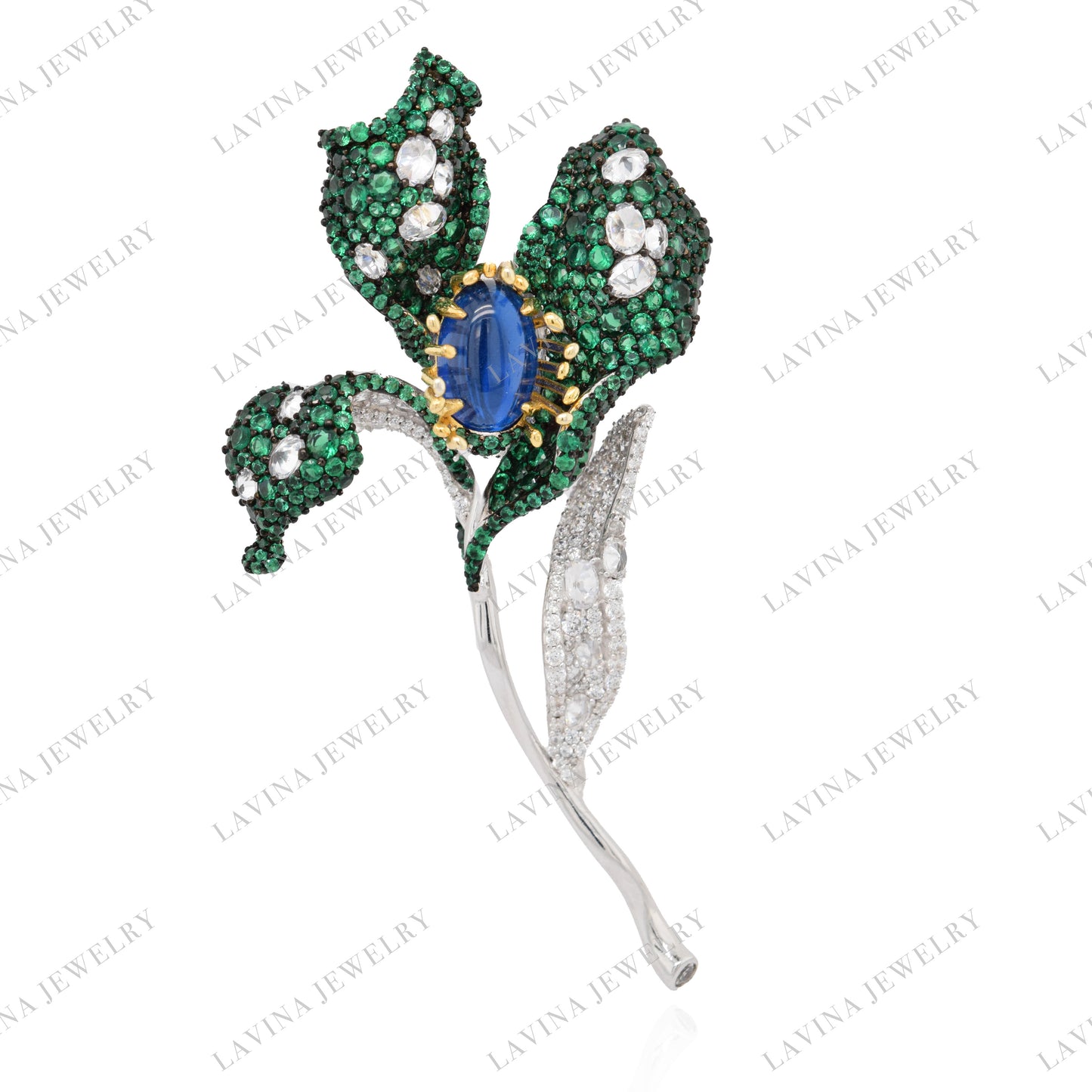 SC28117-Inspired Luxury  925 Sterling Silver Handmade  multi- gem  Brooch  Cubic Zirconia Jewelry For Wedding and Party . Women and Men