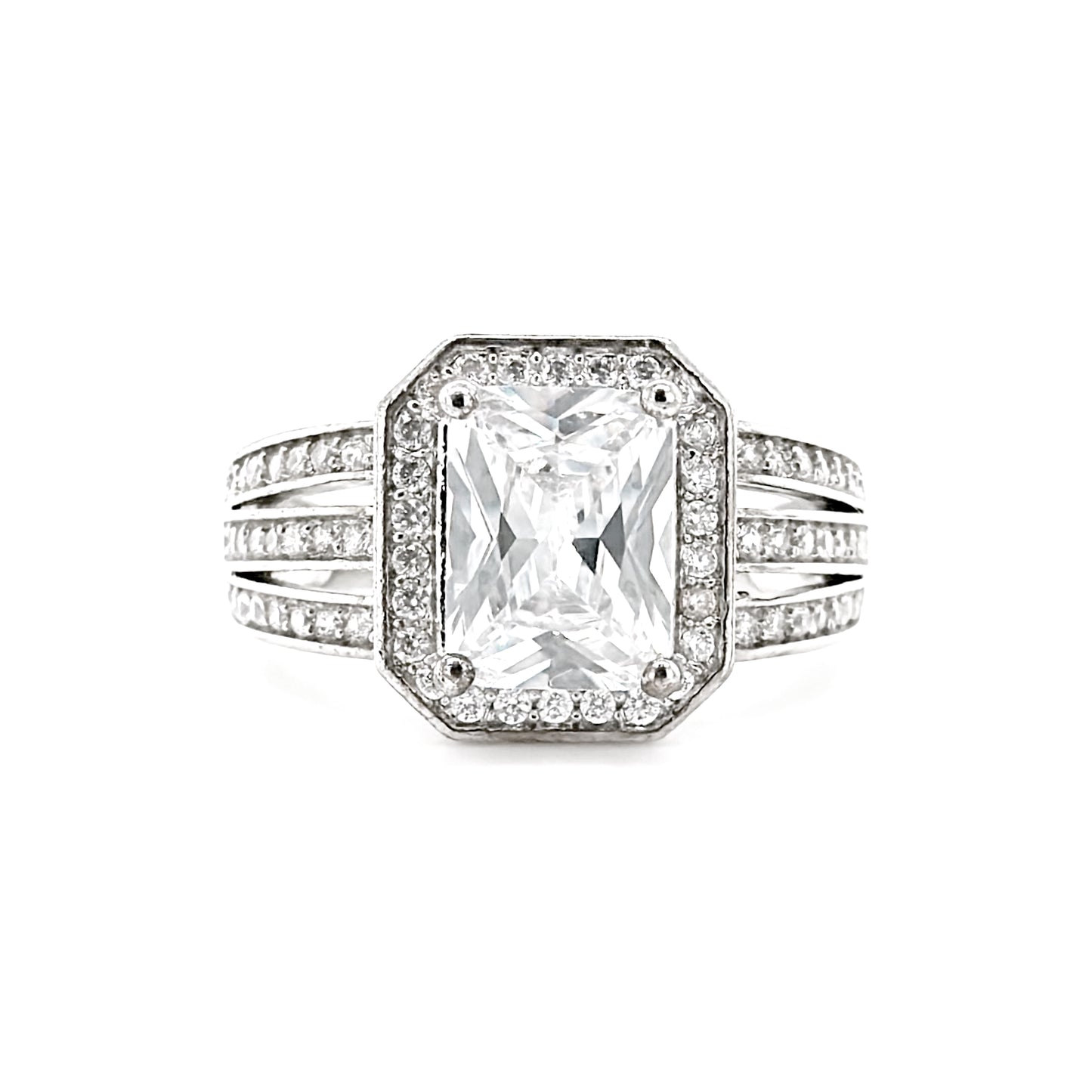 BMR65013 - Radiant Cut Halo - Engagemet Ring