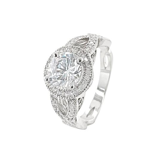 BMR65021 - Round Cut Woven Band - Engagemet Ring