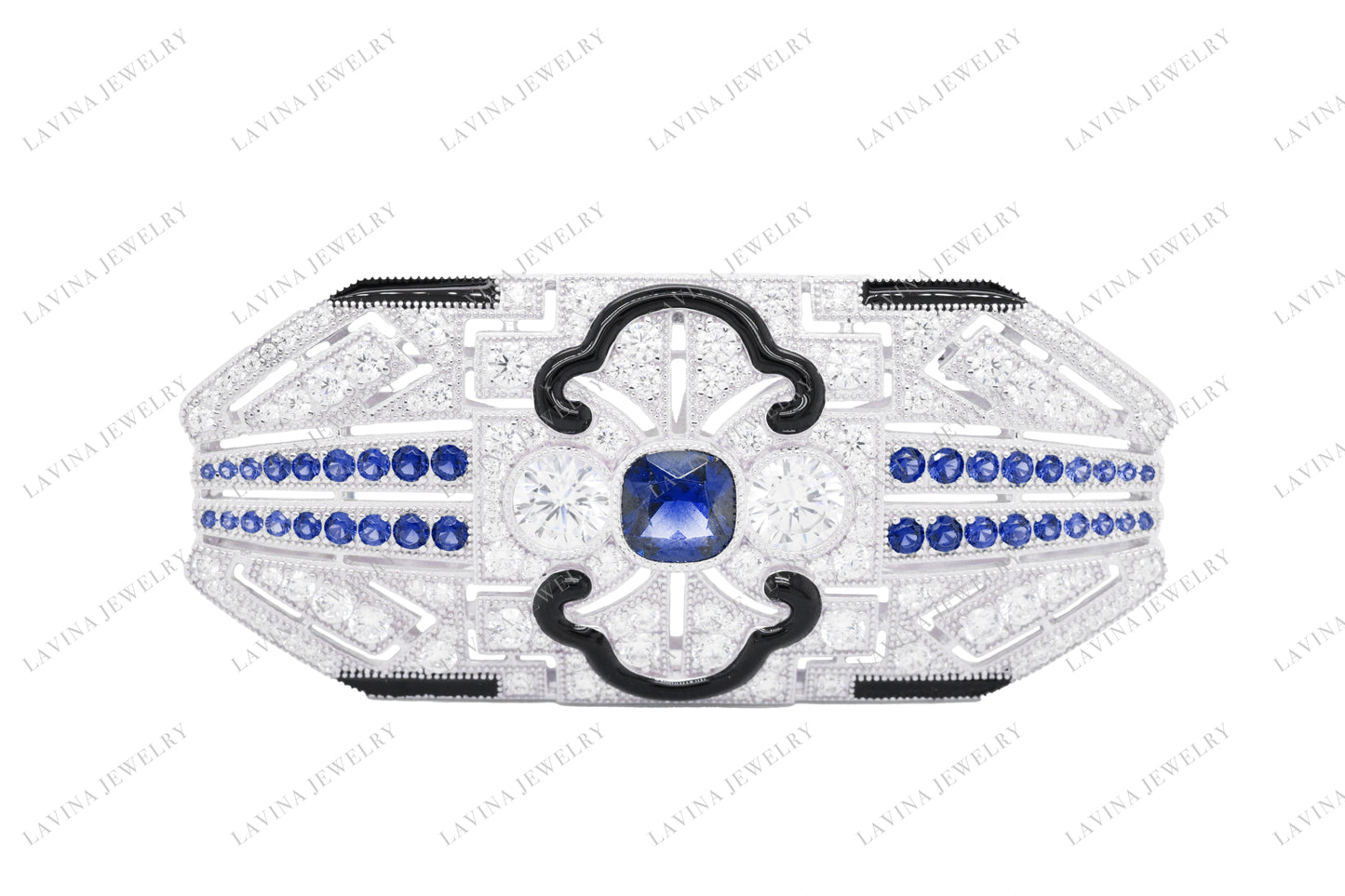 SC28200- Luxury   925 Sterling Silver Vintage geometric brooch 5A Cubic Zirconia Jewelry For Wedding and Party  Event ,  Jewelry  for Women and Men