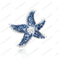 SC28321BL- Celestial Tide | Blue Starfish Full Pavé 925 Silver Handcrafted Brooch (Unisex)