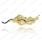 SC28115GD-Unique Luxury  925 Sterling Silver Golden  leaf Brooch Cubic Zirconia Jewelry For Wedding and Party  ,  Jewelry  for Women and Men