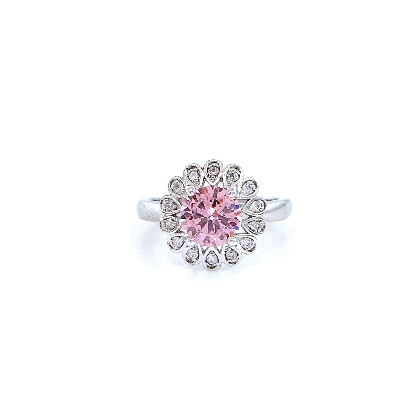 BMR25291 - Radiant Cut Halo Flower  - Engagemet Ring