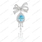 SC28171AQ-Luxury   925 Sterling Silver Detachable multifunction  Aquablue pear shape CZ Brooch   Cubic Zirconia Jewelry For Wedding and Party  Event ,  Jewelry  for Women and Men